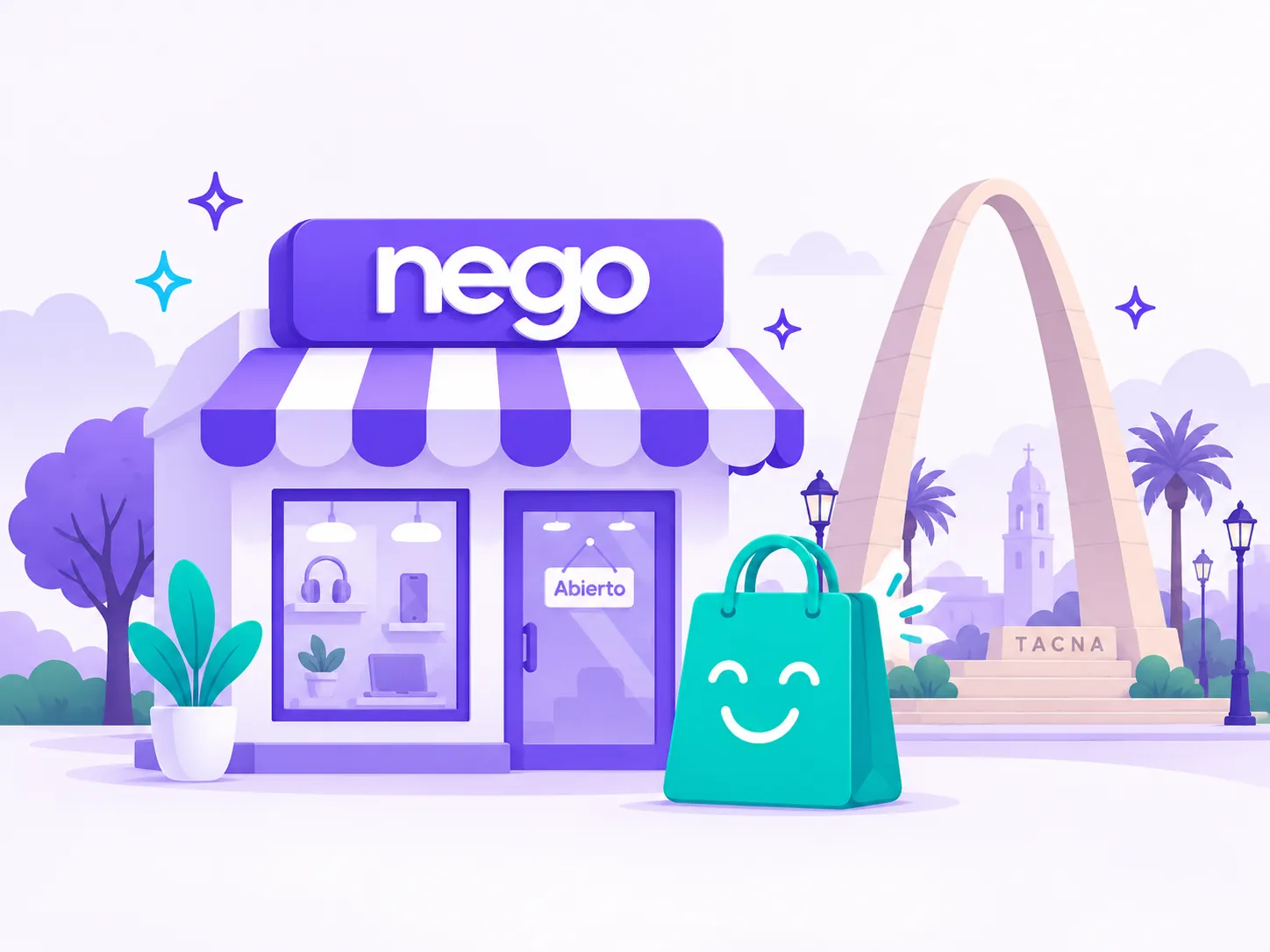 Tienda NEGO con el Arco de Tacna